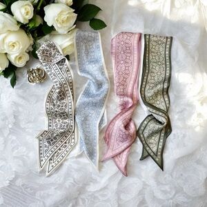 4 Pc Set Vintage Chic Satin Style‎ Elegant Paisley Print Selection Twillys twilly head scarf - TikTok Shop main image 4